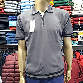 Polo Yaka Erkek Triko Tişört GRİ-M