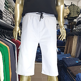 Erkek 6 Cepli Büyük Beden Kargo Kapri BEYAZ-4XL