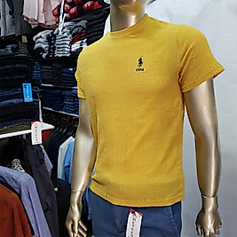 Erkek Böbürcük Polo Pamuk Tişört SARI-L