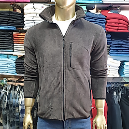 3 Cepli Fermuarlı Erkek Polar KOYU GRİ-L