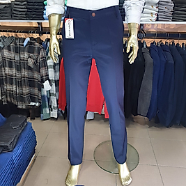 Erkek Likralı Petek Dokulu Keten Pantolon LACİVERT-32