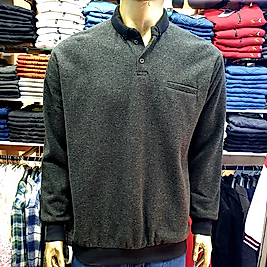 Polo Yaka Erkek Yün Triko Kazak YEŞİL-XL