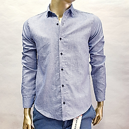 Zero Slim Fit Erkek Düz Mavi Gömlek