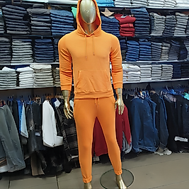 3 İplik Kompak Polar Kumaş Eşofman Takımı TURUNCU-XXL