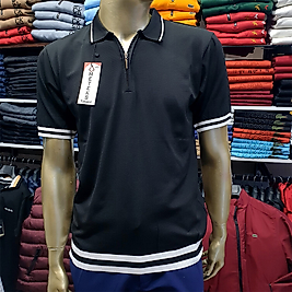 Polo Yaka Erkek Triko Tişört SİYAH-M