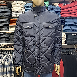 Kapitone Dikişli İçi Kürklü Erkek Kışlık Mont LACİVERT-XL