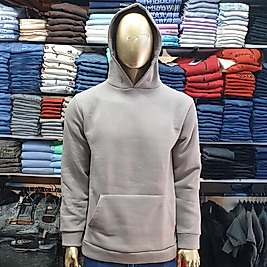 3 İplik Kompak Oversize Kapüşonlu Erkek Polar GRİ-S