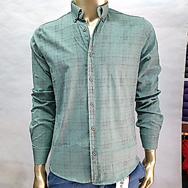 Zero Slim Fit Erkek Klasik Gömlek YEŞİL-M
