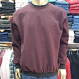 Erkek Yün Bisiklet Yaka Kışlık Kazak BORDO-3XL