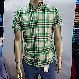 Ottoman Kumaş Kısa Kollu Kareli Erkek Gömlek