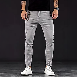 Slim fit kot pantolon GRİ