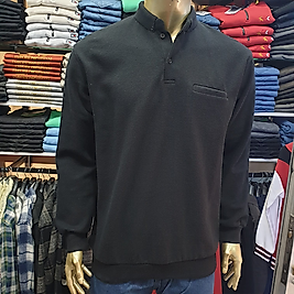 Polo Yaka Erkek Yün Triko Kazak SİYAH-3XL