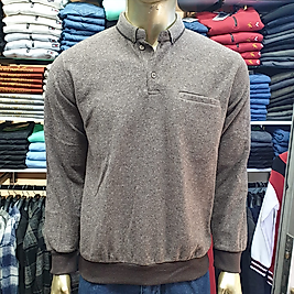 Polo Yaka Erkek Yün Triko Kazak GRİ-4XL